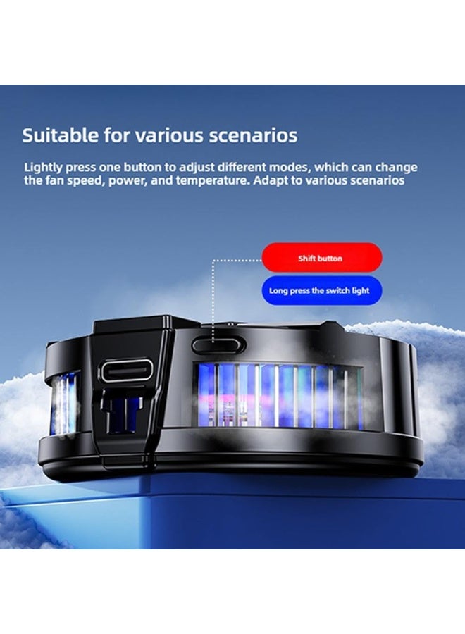 FlyDigi Protable Mobile Phone Cooler, 3-Speed Magnetic Cellphone Radiator with Temperature Display&Light, Rechargeable Phone Cooling Fan with Semi-Conductor Cooling Chip for Mobile Gaming Live Streaming - Image 5